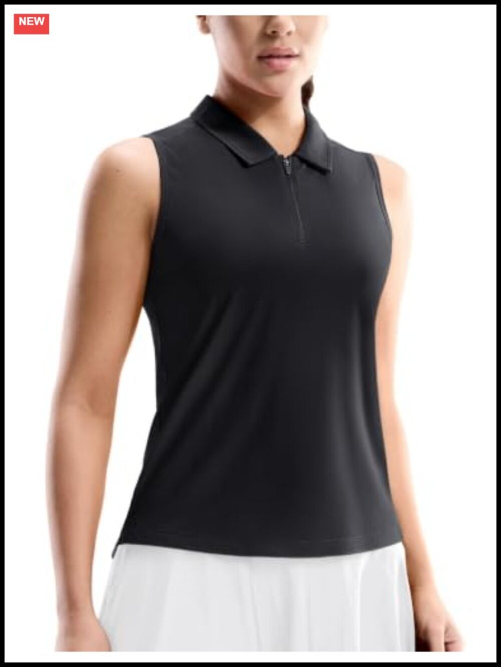 Women's Sleeveless Golf Polo Shirt UPF 50+ Quick Dry Quarter Zip Tank Top